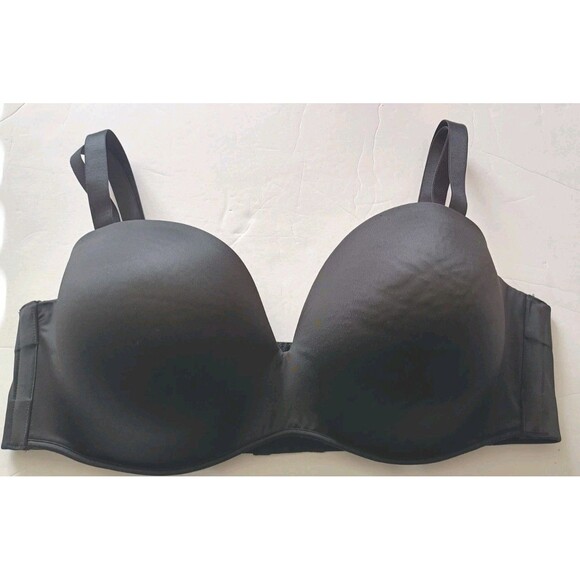 Cacique Smooth Boost Strapless Bra Size 44DDD Black Push Up Convertible Straps - Picture 2 of 7